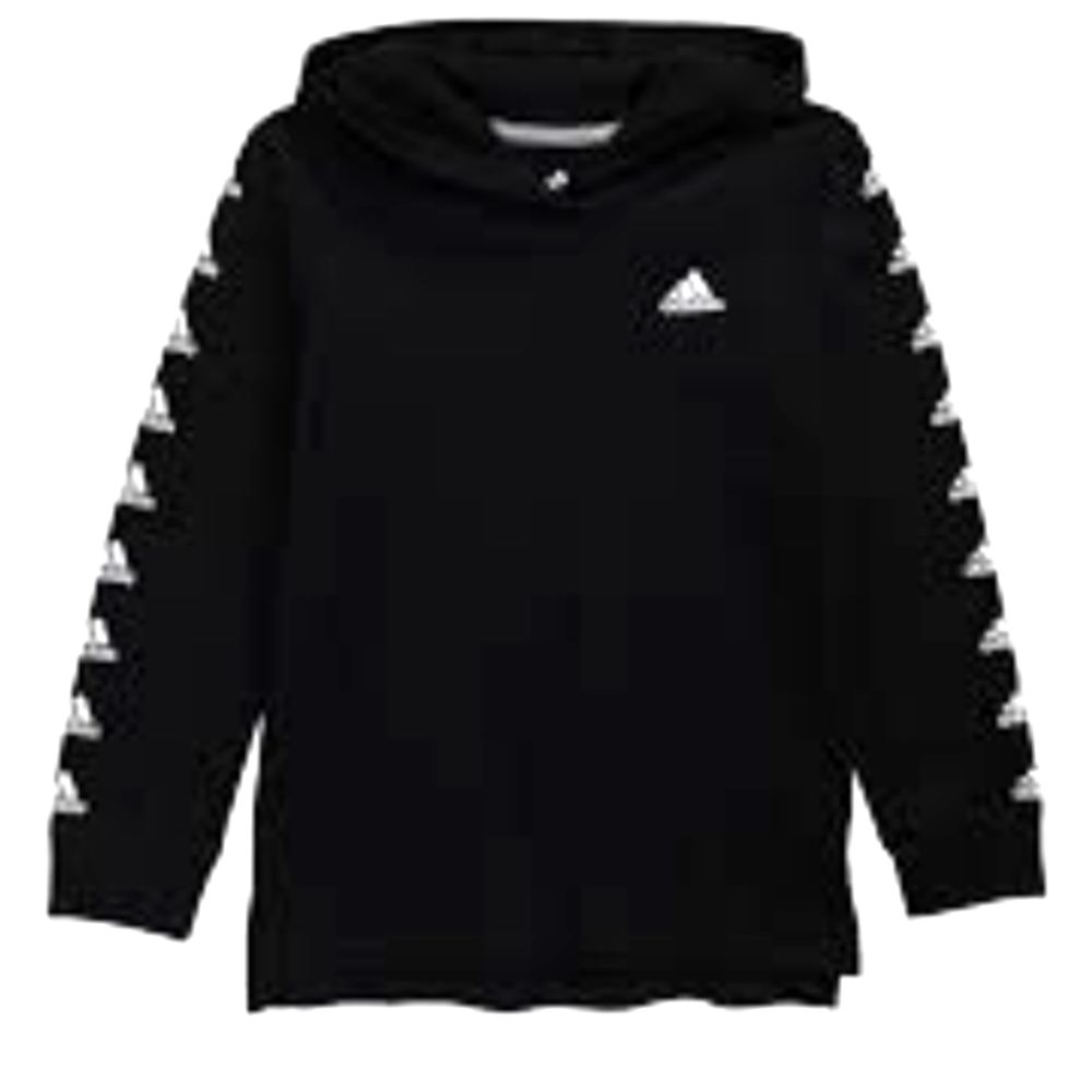 Adidas black&white hooded tee long sleeves size L